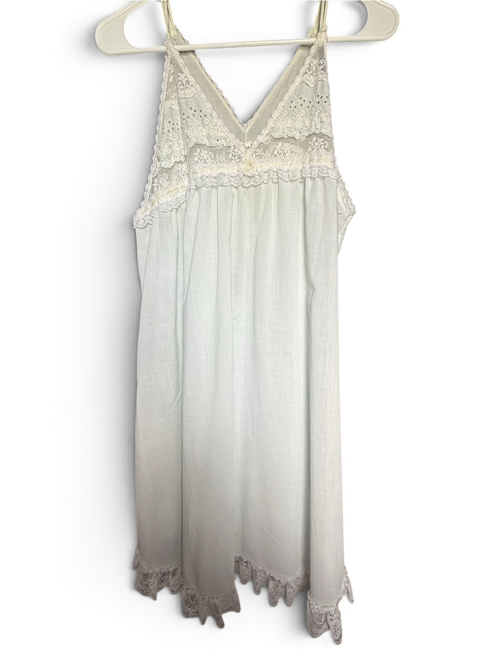 Vintage Christian Dior Lingerie Nightgown Petite Blue Lace Eyelet Babydoll Small